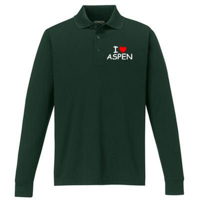 I Love Aspen Performance Long Sleeve Polo