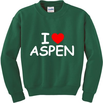 I Love Aspen Kids Sweatshirt