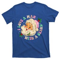 I Love A With A Beard Retro Christmas Santa Lovers Gift T-Shirt