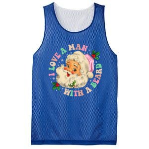 I Love A With A Beard Retro Christmas Santa Lovers Gift Mesh Reversible Basketball Jersey Tank