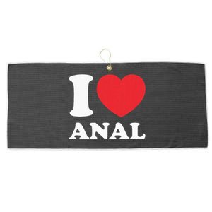 I Love Anal Viral Meme Funny Joke Naughty Urban Slang Butt Large Microfiber Waffle Golf Towel