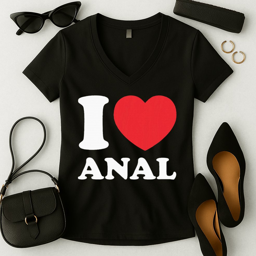I Love Anal Viral Meme Funny Joke Naughty Urban Slang Butt Women's V-Neck T-Shirt