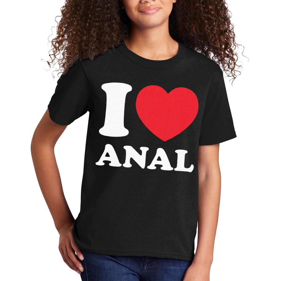I Love Anal Viral Meme Funny Joke Naughty Urban Slang Butt Kids T-Shirt