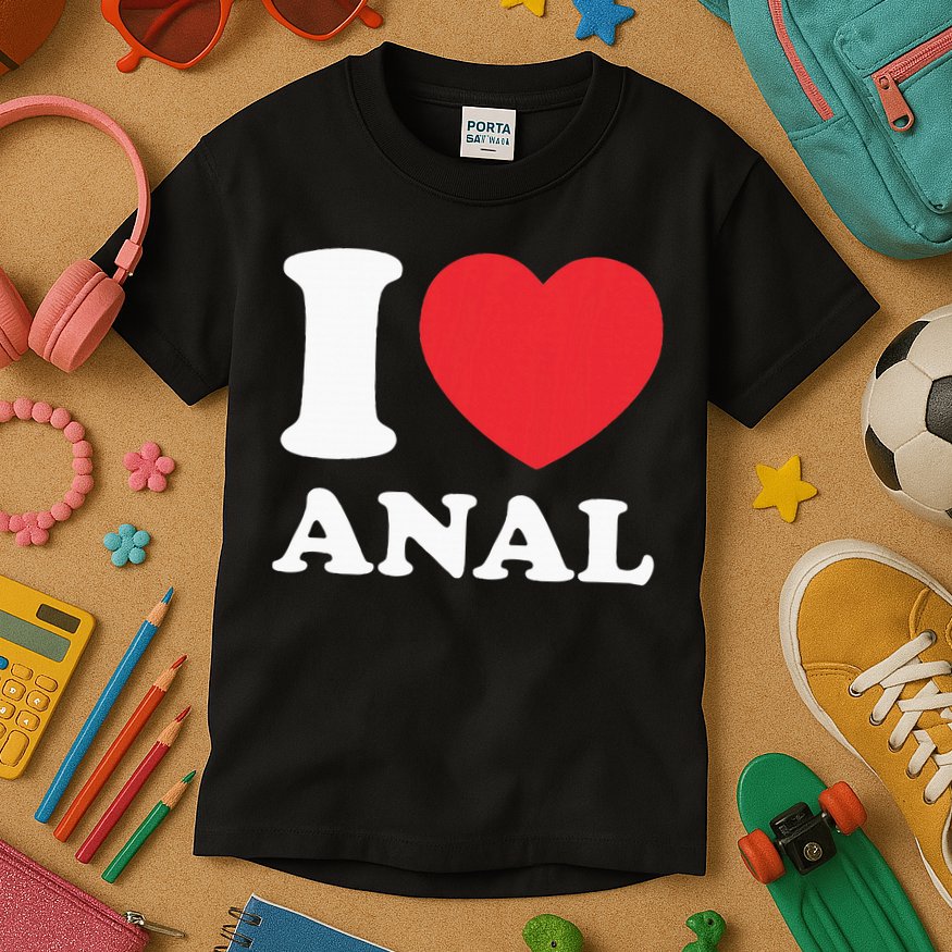 I Love Anal Viral Meme Funny Joke Naughty Urban Slang Butt Kids T-Shirt