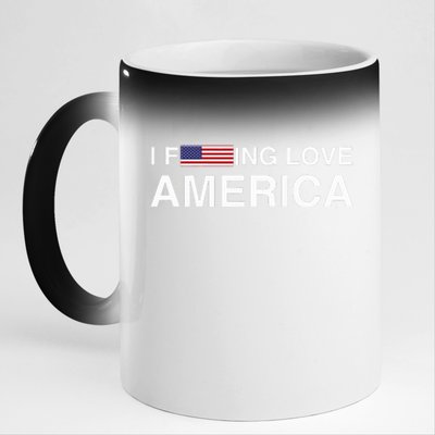 I love america  11oz Black Color Changing Mug