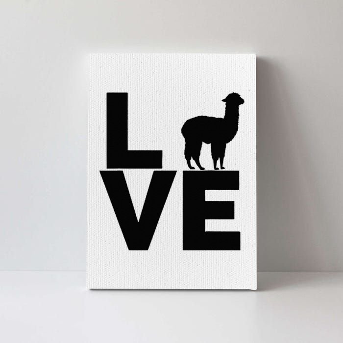 I Love Alpacas Vintage Look Alpaca Black Silhouette Canvas