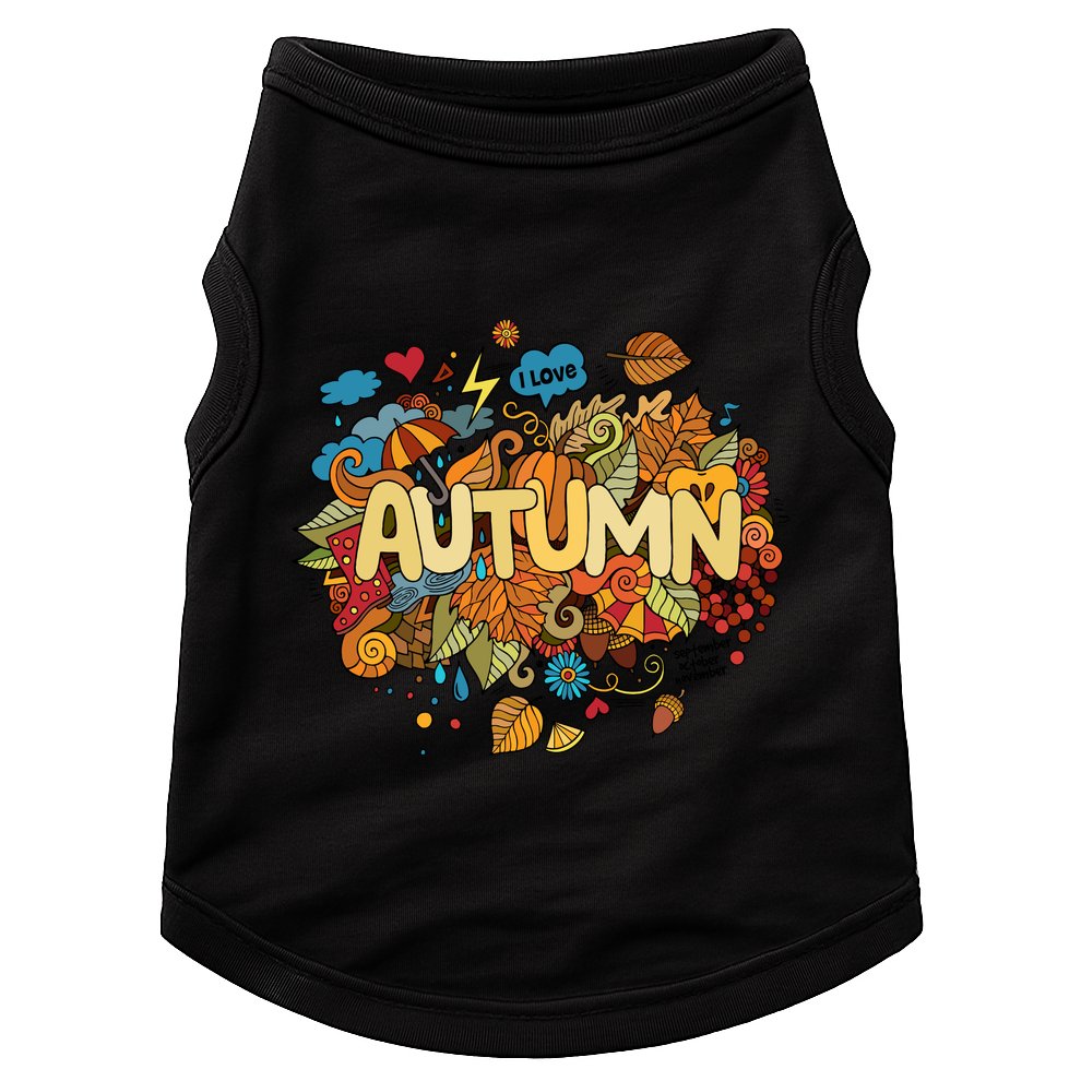 I Love Autumn Cute Gift Doggie Tank