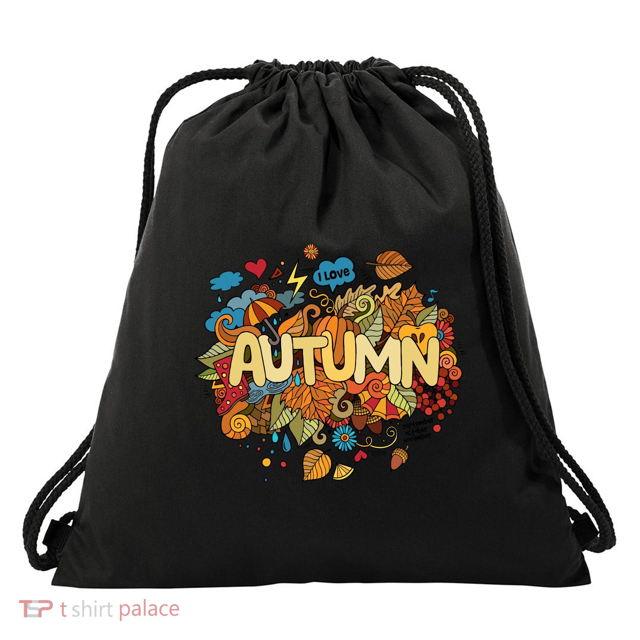 I Love Autumn Cute Gift Drawstring Bag