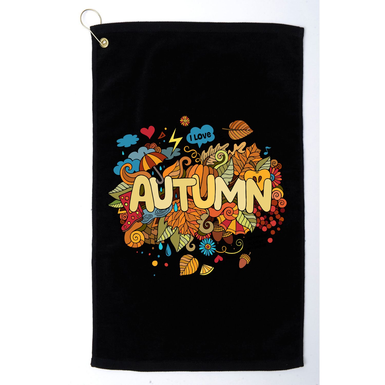 I Love Autumn Cute Gift Golf Towel