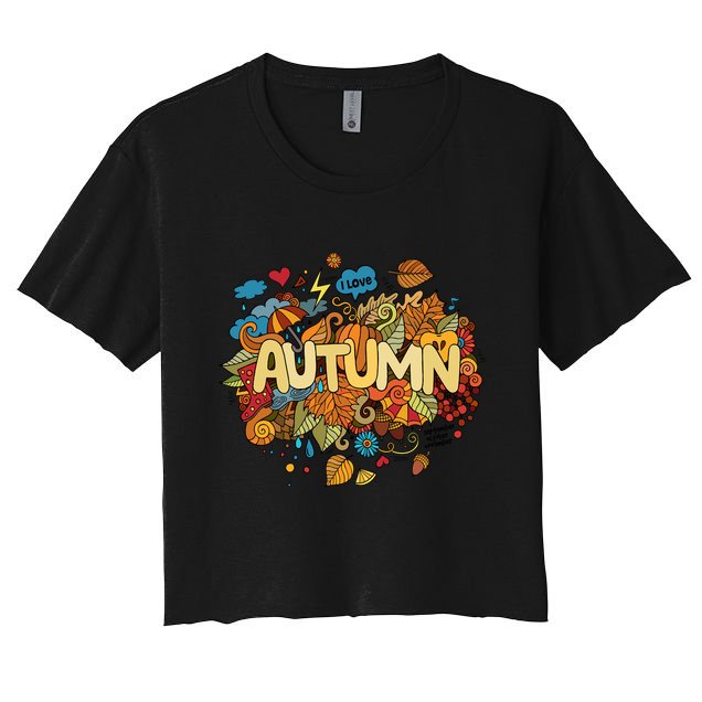 I Love Autumn Cute Gift Crop Top