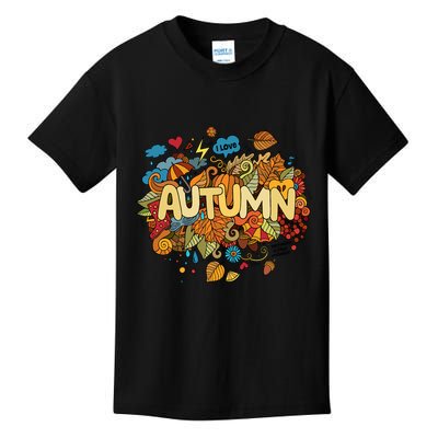 I Love Autumn Cute Gift Kids T-Shirt