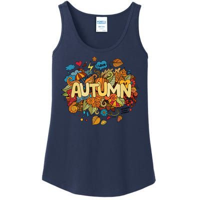 I Love Autumn Cute Gift Ladies Essential Tank