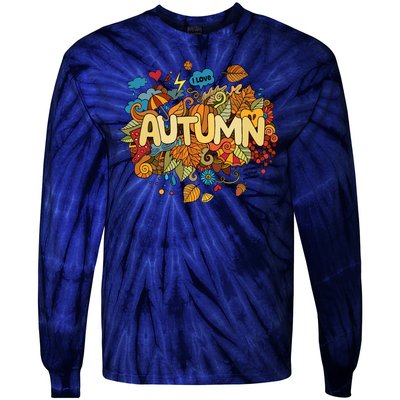 I Love Autumn Cute Gift Tie-Dye Long Sleeve Shirt