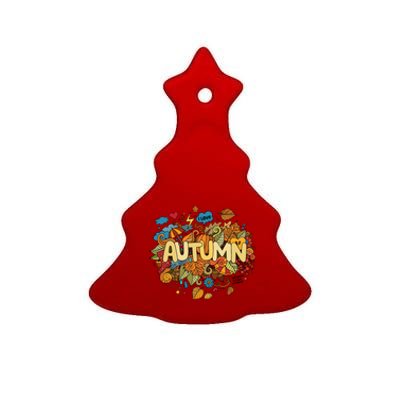 I Love Autumn Cute Gift Ceramic Tree Ornament