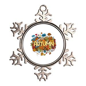 I Love Autumn Cute Gift Metallic Star Ornament