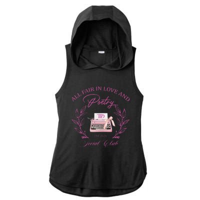 In Love And Poetry Social Club Ladies PosiCharge Tri-Blend Wicking Draft Hoodie Tank