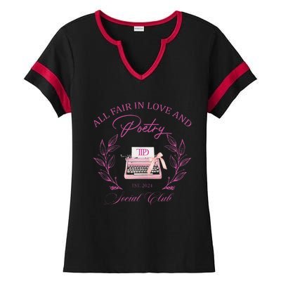 In Love And Poetry Social Club Ladies Halftime Notch Neck Tee