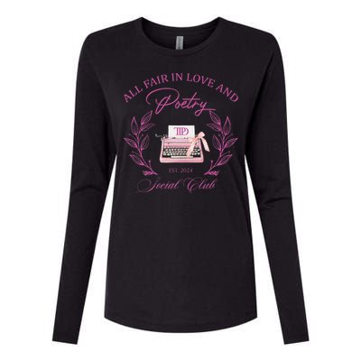 In Love And Poetry Social Club Womens Cotton Relaxed Long Sleeve T-Shirt