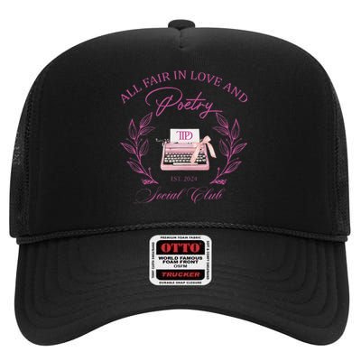 In Love And Poetry Social Club High Crown Mesh Back Trucker Hat