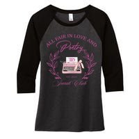 In Love And Poetry Social Club Women's Tri-Blend 3/4-Sleeve Raglan Shirt