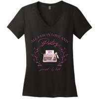 In Love And Poetry Social Club Women's V-Neck T-Shirt