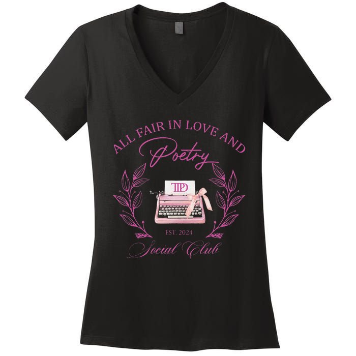 In Love And Poetry Social Club Women's V-Neck T-Shirt