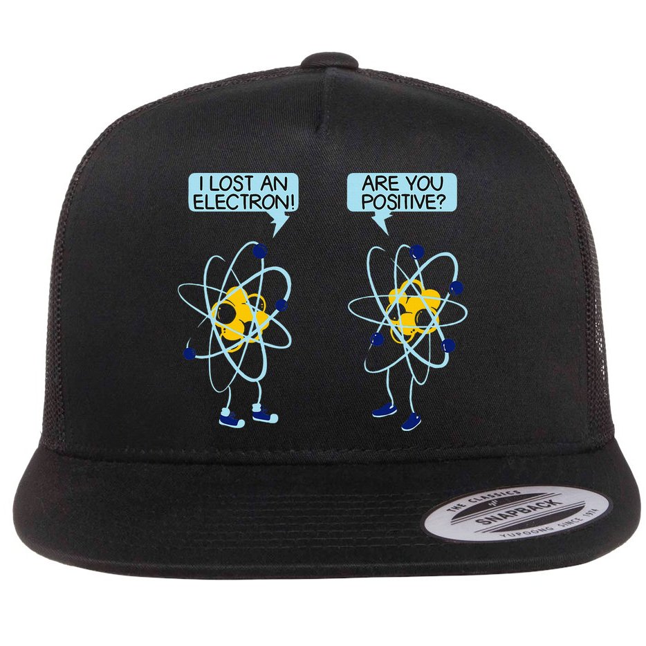 I Lost An Electron Are You Positive Chemistry Math Funny Flat Bill Trucker Hat