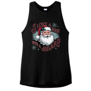 I Love A Man With A Beard Christmas Holiday Xmas Holiday Santa Claus Ladies PosiCharge Tri-Blend Wicking Tank