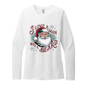 I Love A Man With A Beard Christmas Holiday Xmas Holiday Santa Claus Womens CVC Long Sleeve Shirt