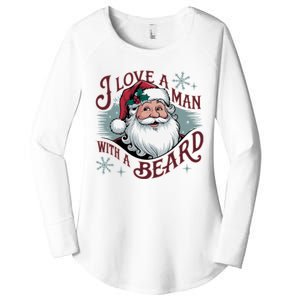 I Love A Man With A Beard Christmas Holiday Xmas Holiday Santa Claus Women's Perfect Tri Tunic Long Sleeve Shirt