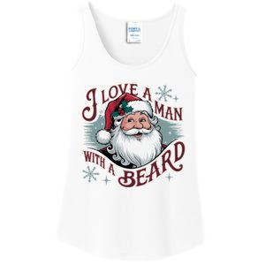 I Love A Man With A Beard Christmas Holiday Xmas Holiday Santa Claus Ladies Essential Tank