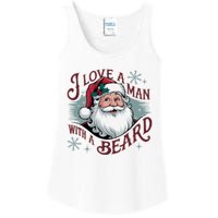 I Love A Man With A Beard Christmas Holiday Xmas Holiday Santa Claus Ladies Essential Tank