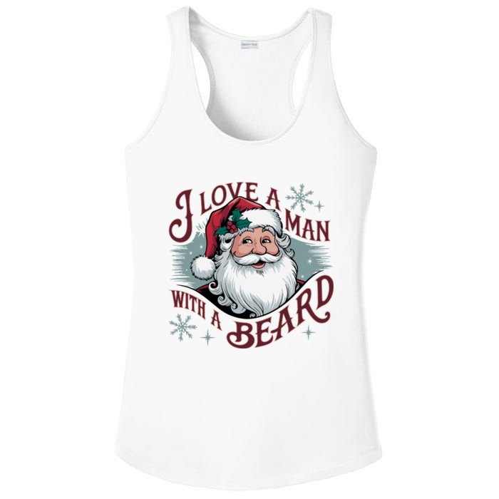 I Love A Man With A Beard Christmas Holiday Xmas Holiday Santa Claus Ladies PosiCharge Competitor Racerback Tank