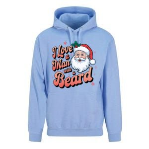 I Love A Man With A Beard Christmas Holiday Xmas Santa Claus Unisex Surf Hoodie