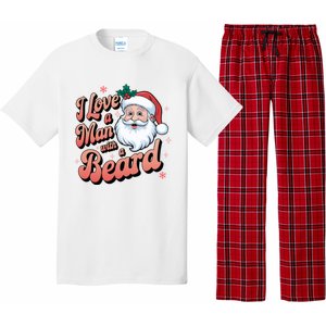 I Love A Man With A Beard Christmas Holiday Xmas Santa Claus Pajama Set