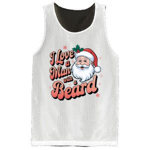 I Love A Man With A Beard Christmas Holiday Xmas Santa Claus Mesh Reversible Basketball Jersey Tank