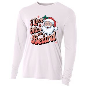 I Love A Man With A Beard Christmas Holiday Xmas Santa Claus Cooling Performance Long Sleeve Crew