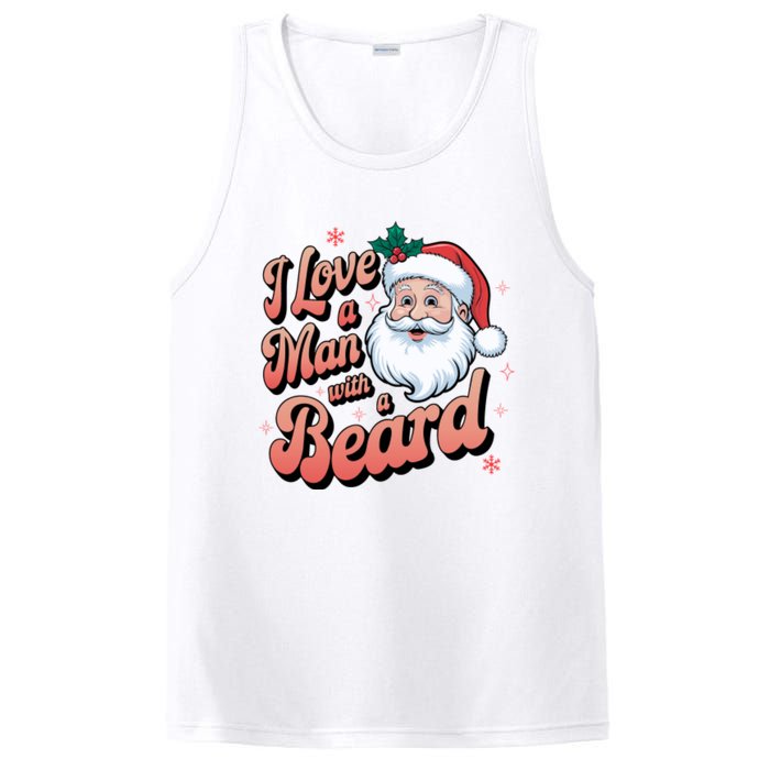 I Love A Man With A Beard Christmas Holiday Xmas Santa Claus PosiCharge Competitor Tank