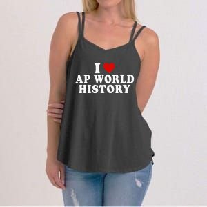 I Love Ap World History Red Heart Women's Strappy Tank