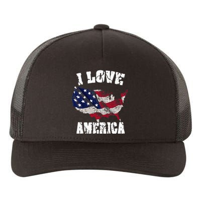 I Love America Usa 4th Of July Yupoong Adult 5-Panel Trucker Hat