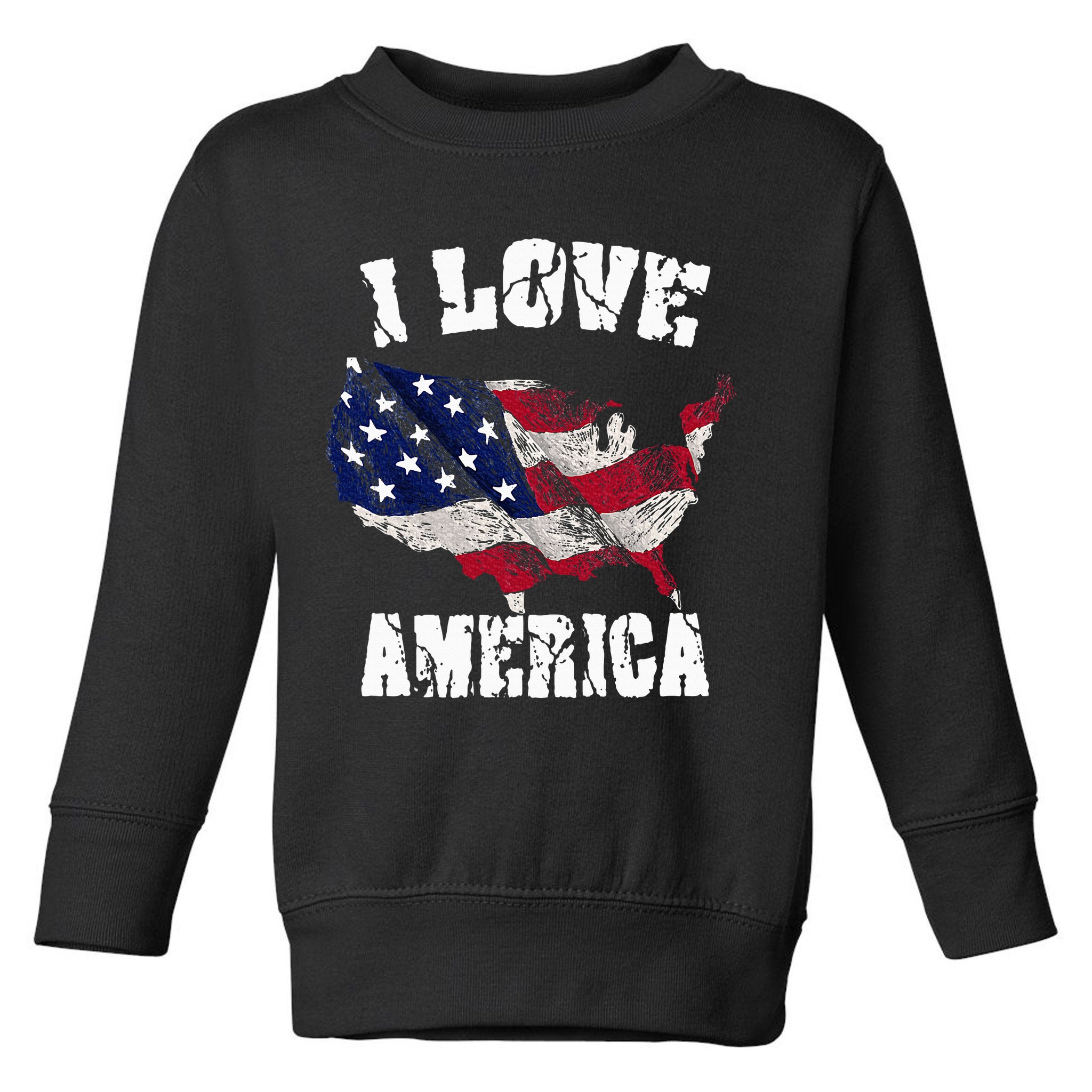 I Love America Usa 4th Of July Toddler Sweatshirt