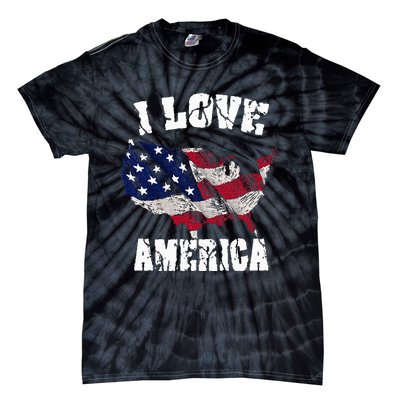 I Love America Usa 4th Of July Tie-Dye T-Shirt