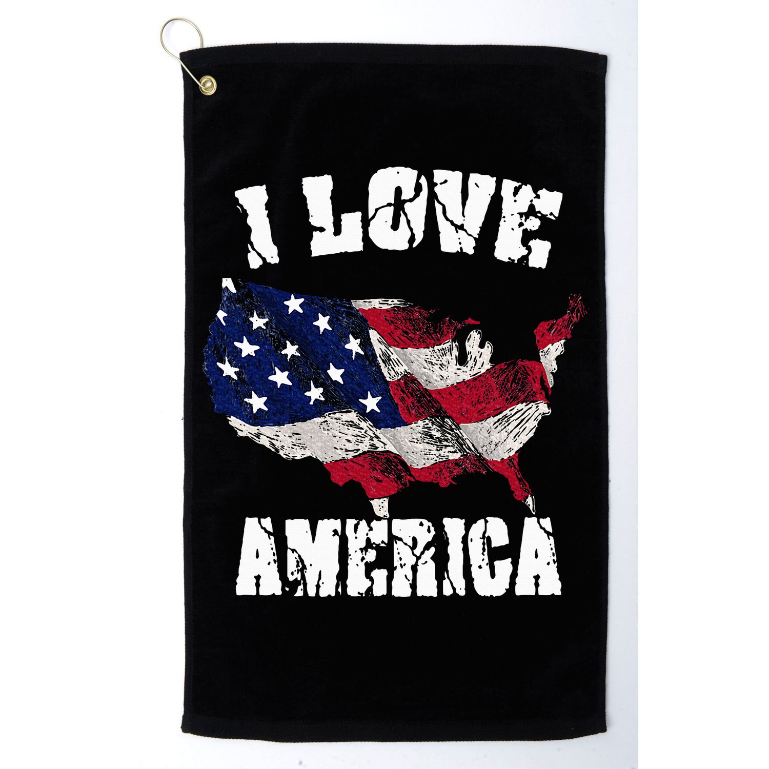 I Love America Usa 4th Of July Golf Towel