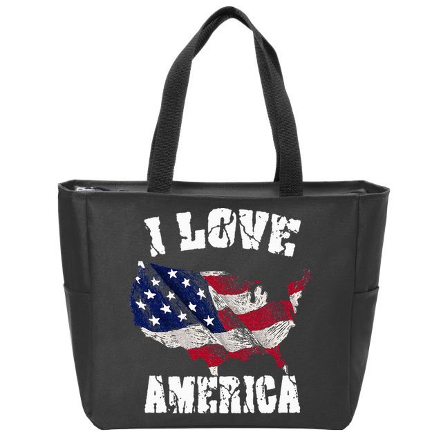 I Love America Usa 4th Of July Zip Tote Bag