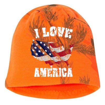 I Love America Usa 4th Of July Kati - Camo Knit Beanie