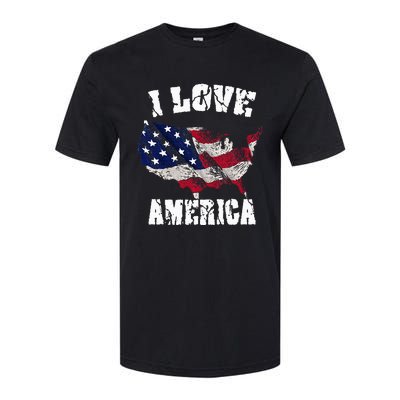 I Love America Usa 4th Of July Softstyle® CVC T-Shirt