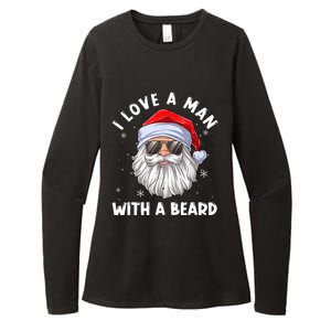 I Love A With A Beard Santa Claus Christmas Pajamas Gift Womens CVC Long Sleeve Shirt