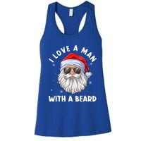 I Love A With A Beard Santa Claus Christmas Pajamas Gift Women's Racerback Tank