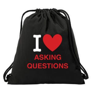 I Love Asking Questions Drawstring Bag