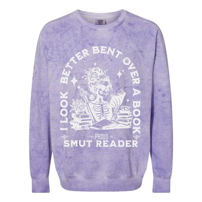 I Look Better Bent Over A Book Smut Reader Colorblast Crewneck Sweatshirt